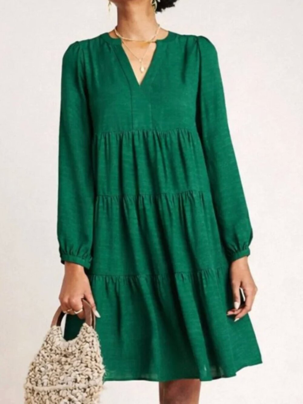 Maeve Green Tiered Dress